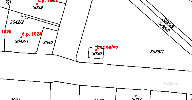 Krnov 45608768 na parcele st. 3036 v KÚ Krnov-Horní Předměstí, Katastrální mapa