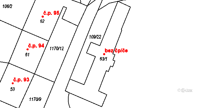 Liběšice 47622768 na parcele st. 63/1 v KÚ Liběšice u Litoměřic, Katastrální mapa