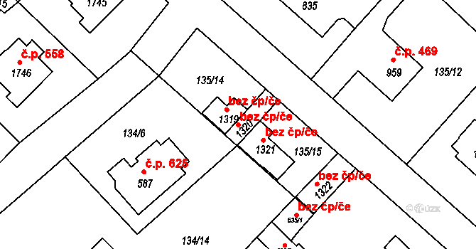 Neratovice 49404768 na parcele st. 1320 v KÚ Neratovice, Katastrální mapa