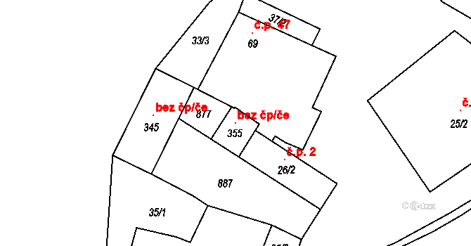 Čejetice 103519769 na parcele st. 355 v KÚ Čejetice, Katastrální mapa