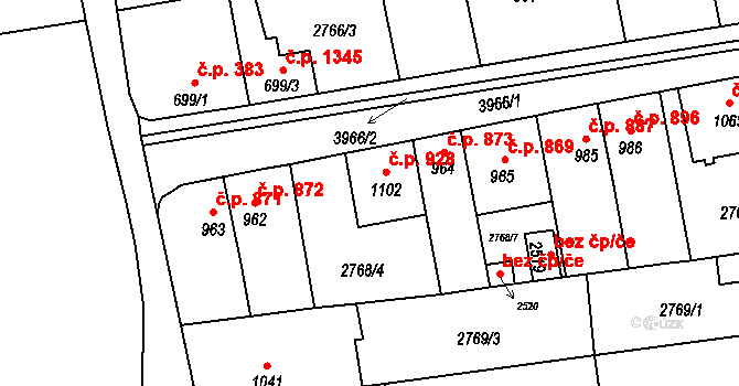 Lipník nad Bečvou I-Město 928, Lipník nad Bečvou na parcele st. 1102 v KÚ Lipník nad Bečvou, Katastrální mapa