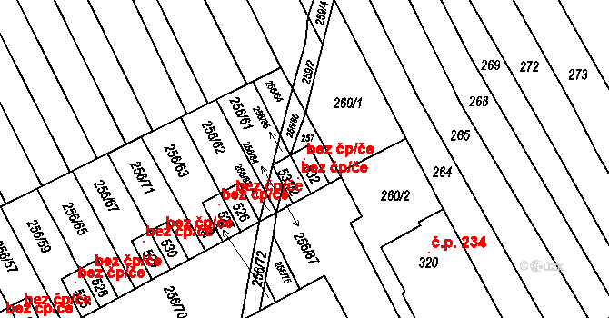 Boršice u Blatnice 118563769 na parcele st. 532 v KÚ Boršice u Blatnice, Katastrální mapa