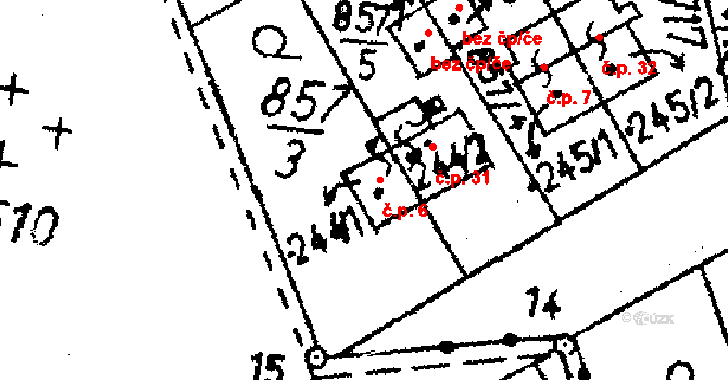 Markvartice 6, Jablonné v Podještědí na parcele st. 244/1 v KÚ Markvartice v Podještědí, Katastrální mapa