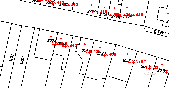 Mimoň I 426, Mimoň na parcele st. 3041 v KÚ Mimoň, Katastrální mapa