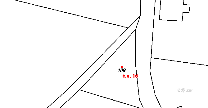 Černý Potok 15, Kryštofovy Hamry na parcele st. 109 v KÚ Černý Potok, Katastrální mapa