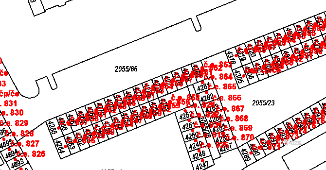 Hodonín 857 na parcele st. 4276 v KÚ Hodonín, Katastrální mapa