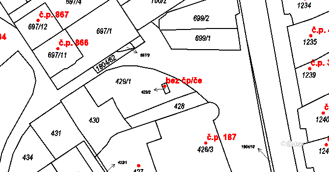 Dolní Bojanovice 38894769 na parcele st. 429/2 v KÚ Dolní Bojanovice, Katastrální mapa
