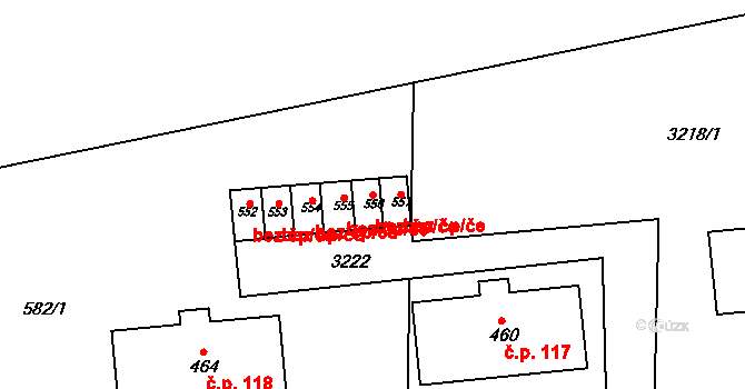 Chotěvice 38981769 na parcele st. 556 v KÚ Chotěvice, Katastrální mapa