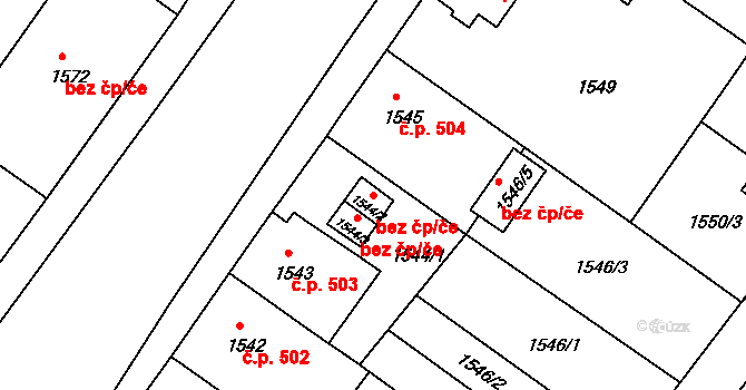 České Budějovice 40507769 na parcele st. 1544/2 v KÚ České Budějovice 3, Katastrální mapa