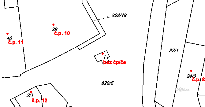 Cerhonice 41705769 na parcele st. 1 v KÚ Cerhonice, Katastrální mapa