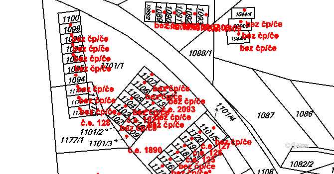Brno 41763769 na parcele st. 1114 v KÚ Lesná, Katastrální mapa