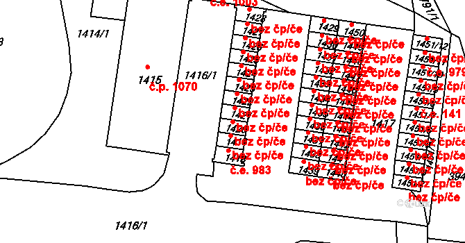 Brno 43302769 na parcele st. 1420 v KÚ Černá Pole, Katastrální mapa
