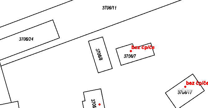 Holešov 49204769 na parcele st. 3706/8 v KÚ Holešov, Katastrální mapa