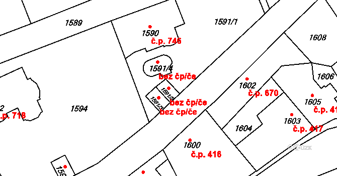Praha 6 49916769 na parcele st. 1591/2 v KÚ Zbraslav, Katastrální mapa