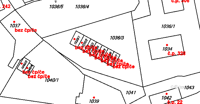 Doksy 50198769 na parcele st. 1035/5 v KÚ Doksy u Máchova jezera, Katastrální mapa
