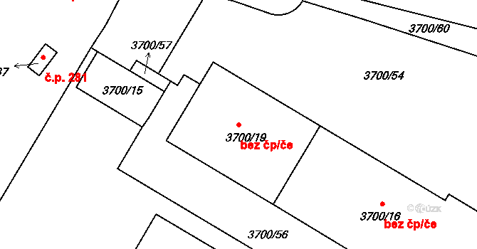 Roudnice nad Labem 50285769 na parcele st. 3700/19 v KÚ Roudnice nad Labem, Katastrální mapa