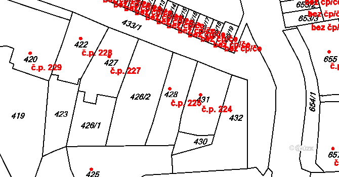 Česká Skalice 225 na parcele st. 428 v KÚ Česká Skalice, Katastrální mapa