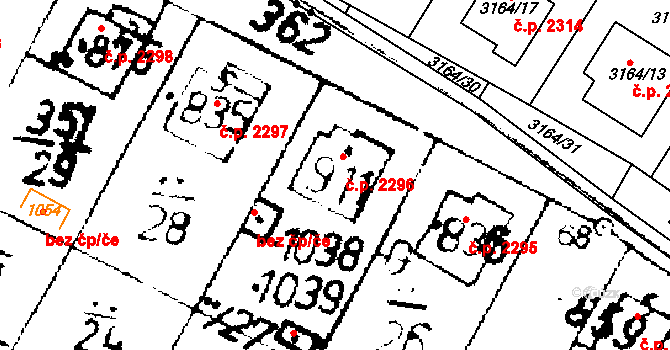 Podlusky 2296, Roudnice nad Labem na parcele st. 911 v KÚ Podlusky, Katastrální mapa