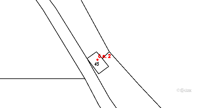 Malý Jeníkov 2, Strmilov na parcele st. 45 v KÚ Malý Jeníkov, Katastrální mapa