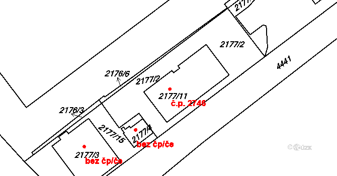 Žižkov 2746, Praha na parcele st. 2177/11 v KÚ Žižkov, Katastrální mapa