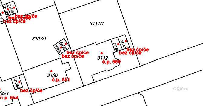 Liberec I-Staré Město 669, Liberec na parcele st. 3112 v KÚ Liberec, Katastrální mapa