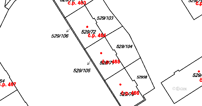 Ráj 465, Karviná na parcele st. 529/71 v KÚ Ráj, Katastrální mapa