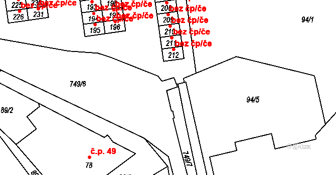 Jakubčovice nad Odrou 38948770 na parcele st. 212 v KÚ Jakubčovice nad Odrou, Katastrální mapa