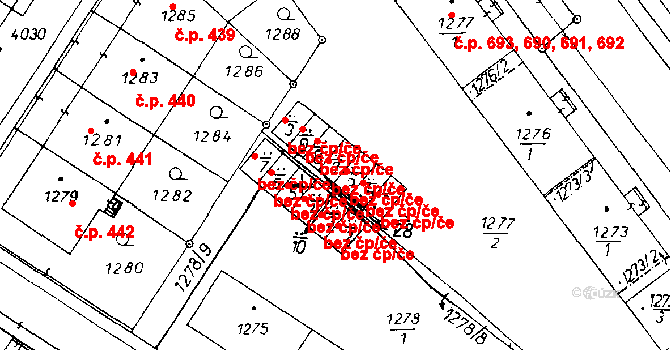 Poděbrady 40046770 na parcele st. 1277/7 v KÚ Poděbrady, Katastrální mapa