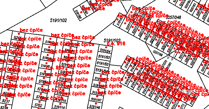 Ostrava 43958770 na parcele st. 5191/53 v KÚ Slezská Ostrava, Katastrální mapa