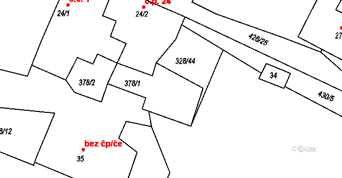 Volenice 44502770 na parcele st. 30 v KÚ Pročevily, Katastrální mapa