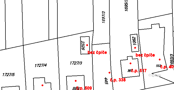 Hranice 47835770 na parcele st. 2326 v KÚ Drahotuše, Katastrální mapa