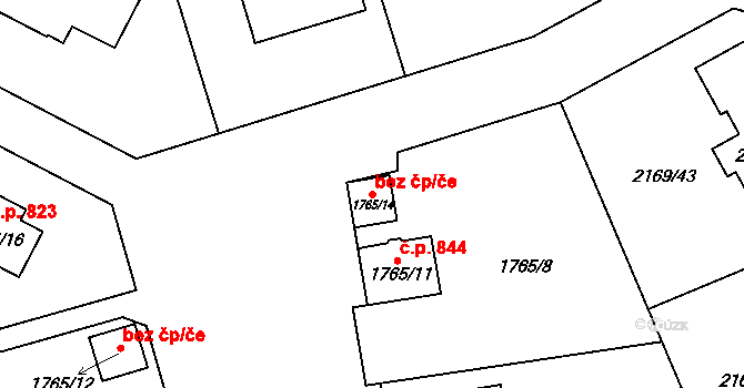 Velká Bystřice 48234770 na parcele st. 1765/14 v KÚ Velká Bystřice, Katastrální mapa