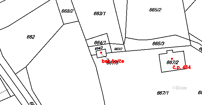 Ústí nad Labem 50374770 na parcele st. 667/5 v KÚ Krásné Březno, Katastrální mapa