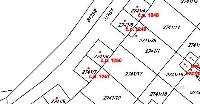 Rychnov nad Kněžnou 1250 na parcele st. 2741/6 v KÚ Rychnov nad Kněžnou, Katastrální mapa