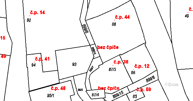 Plzeň 107864771 na parcele st. 899/14 v KÚ Radobyčice, Katastrální mapa