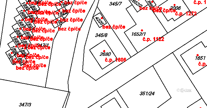 Čáslav-Nové Město 1606, Čáslav na parcele st. 2680 v KÚ Čáslav, Katastrální mapa