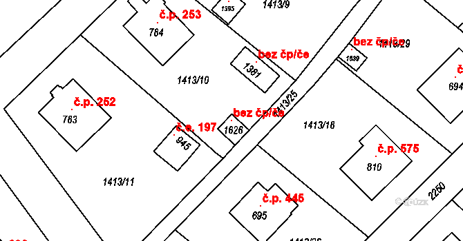 Brtnice 116933771 na parcele st. 1626 v KÚ Brtnice, Katastrální mapa
