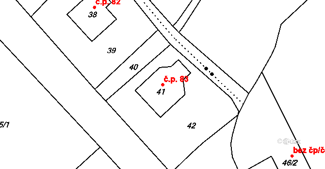Janovice 83, Rýmařov na parcele st. 41 v KÚ Janovice u Rýmařova, Katastrální mapa