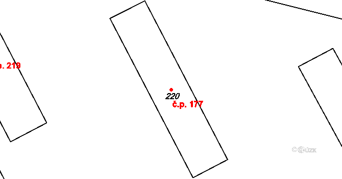 Radvanice 177 na parcele st. 220 v KÚ Radvanice v Čechách, Katastrální mapa