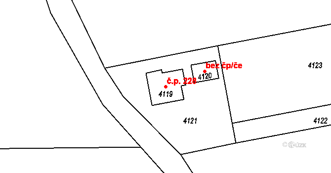 Třanovice 228 na parcele st. 4119 v KÚ Třanovice, Katastrální mapa
