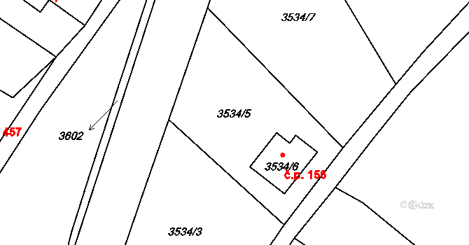 Podmoklice 156, Semily na parcele st. 3534/6 v KÚ Semily, Katastrální mapa