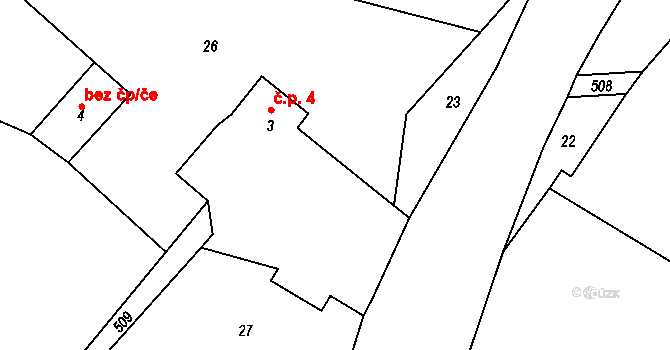 Lavice 4, Sobotka na parcele st. 3 v KÚ Lavice, Katastrální mapa