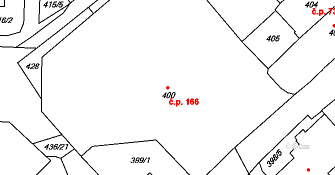 Příbram III 166, Příbram na parcele st. 400 v KÚ Příbram, Katastrální mapa