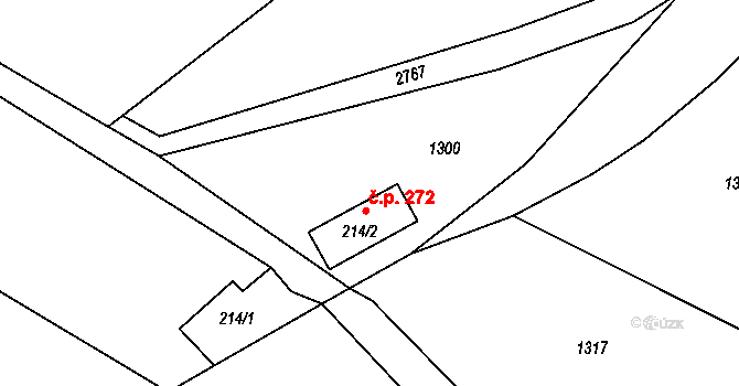 Císařský 272, Šluknov na parcele st. 214/2 v KÚ Císařský, Katastrální mapa