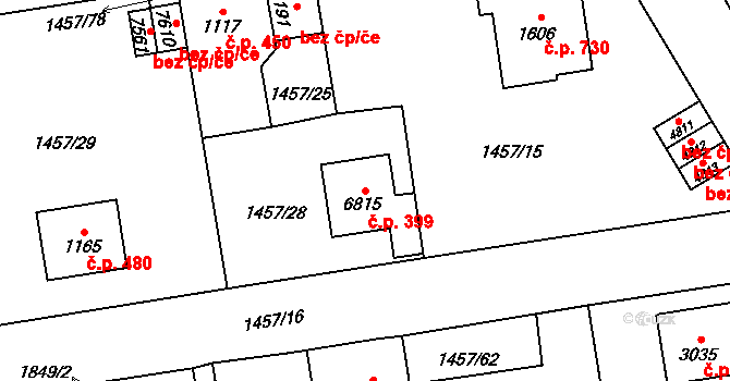 Beroun-Město 399, Beroun na parcele st. 6815 v KÚ Beroun, Katastrální mapa