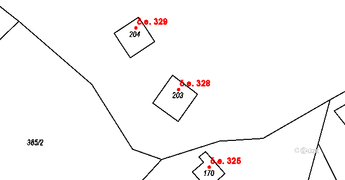Štěpánovice 328, Rovensko pod Troskami na parcele st. 203 v KÚ Štěpánovice u Rovenska pod Troskami, Katastrální mapa