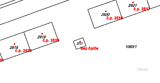 Ostrava 38195771 na parcele st. 3212 v KÚ Mariánské Hory, Katastrální mapa