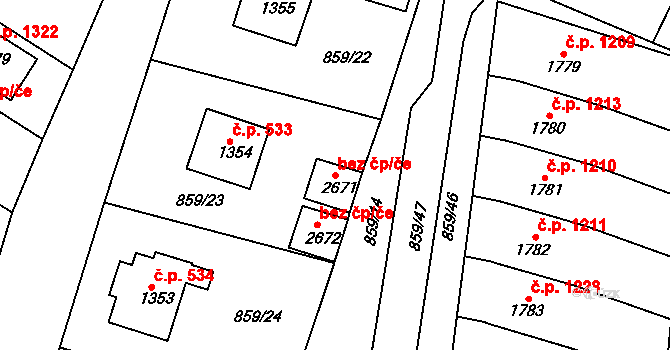 Litovel 40859771 na parcele st. 2671 v KÚ Litovel, Katastrální mapa