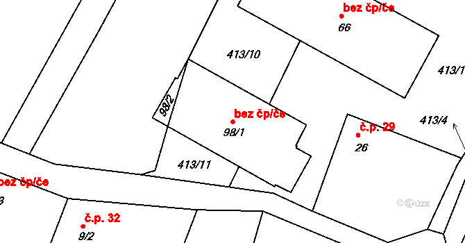 Novosedly nad Nežárkou 41015771 na parcele st. 98/1 v KÚ Mláka, Katastrální mapa