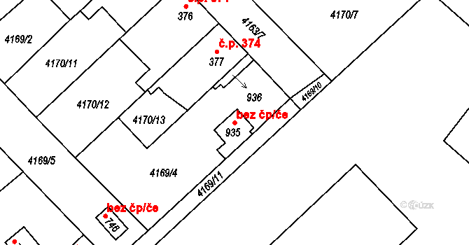 Lomnice nad Lužnicí 41021771 na parcele st. 935 v KÚ Lomnice nad Lužnicí, Katastrální mapa